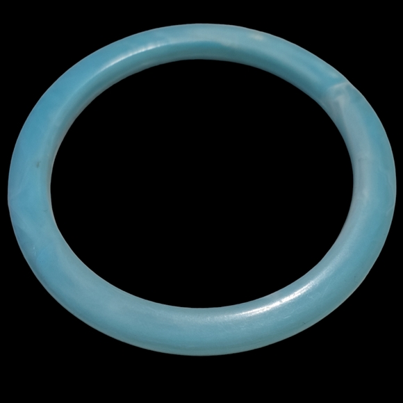 BLUE WHITE BANGLE BRACELETS ACRYLIC L12 - Picture 2 of 2